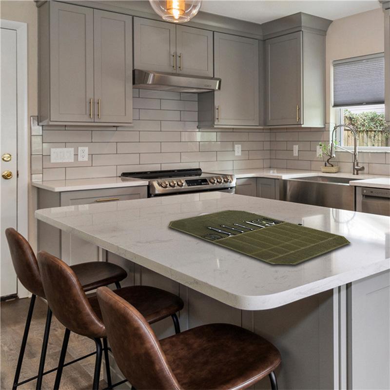 Chef Knife Bag Canvas Knife Roll Bag Kitchen Cooking Portable Durable Carry Bag Knife Storage Pockets Knives Accessories