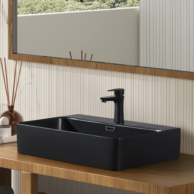 LUYI Schwarzes Waschbecken-Set, Waschbecken, Handwaschbecken, 605 x 420 x 130 mm