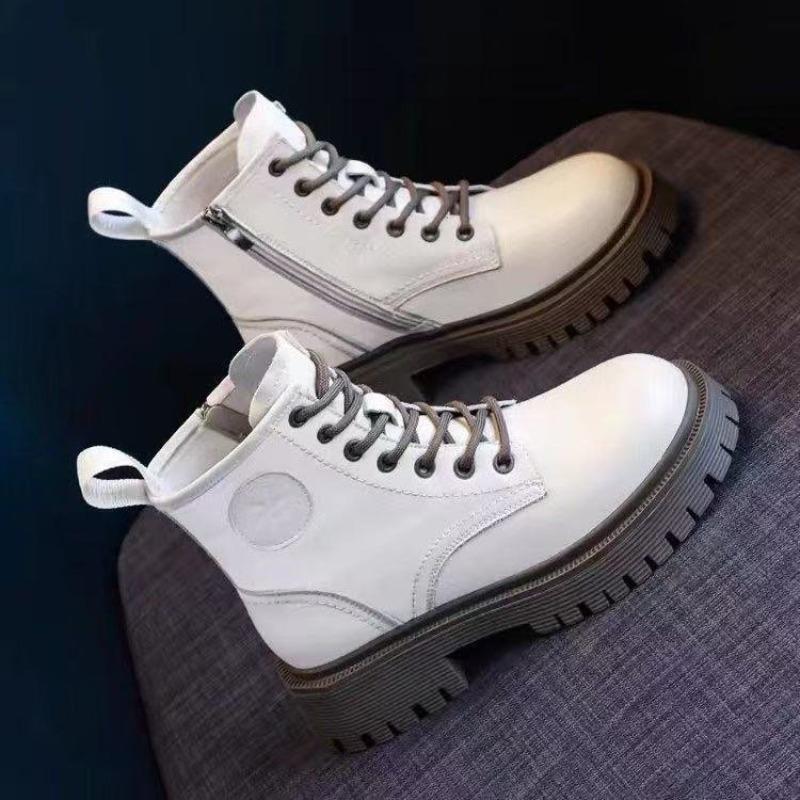 Wear Thin Short Cotton Boots, Autumn and Winter New Martin Boots, Women's Velvet Warm Thickened Locomotive Boots