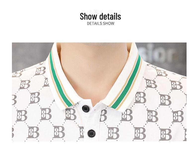 Herre Sommer 2024 Casual Krage Polo T-skjorte - Løs Passform, Kortermet