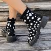 Large Size Fly-woven Casual Snow Boots for Women's Autumn and Winter New Sleeve Lightweight Casual Martin Boots for Women