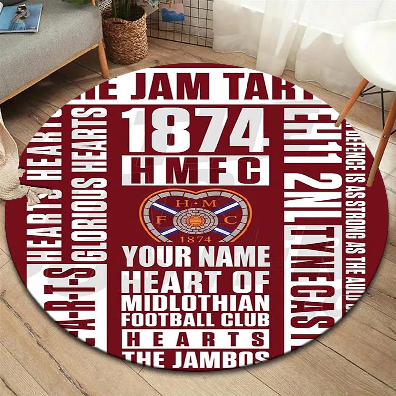Heart Hmfc Custom Name Round Area Rug Carpet Rug For Living Room Bedroom Sofa Playroom Decor Nonslip Floor Mat