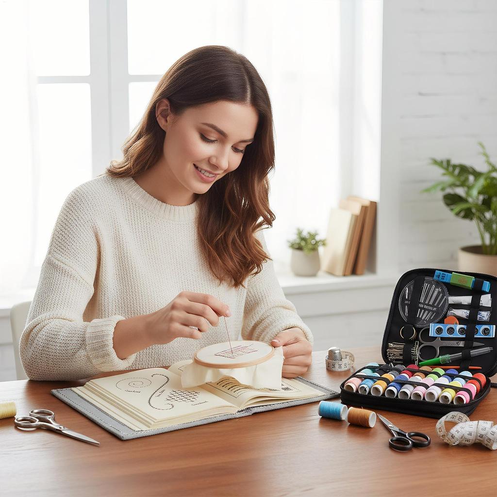 Broderistygn Bok Broderinål Guide med 143 Stygn Sömnad Övningsguide för Nybörjare Entusiaster Vuxna Hobby