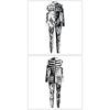 Black and White Clown Human Muscle Skull Skeleton Halloween Cosplay Costume Adults Men Party Body Digital Print Tights Onesie
