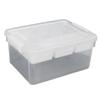 16L Plastic Storage Box Sturdy PP Clear Latching Box with Removable Tray for Toys Organization