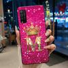 Case For TCL 205 4187D Bumper Black Silicone Shockproof Soft Casing Lucky Exclusive Initial Letter Luxury Crown Pattern Cover