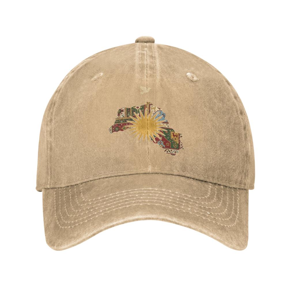 Kurdistan Map Flag Heritage Kurdish Unisex Baseball Caps Culture Ethnic Pride Distressed Washed Hat Outdoor Adjustable Sun Cap