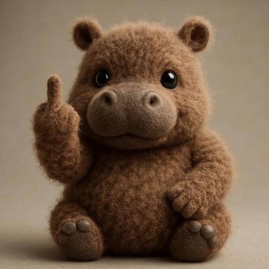 Flip-off Animal Doll Middle Finger Highland Cow Plush Toy Stuffed Sassy Panda Cat Dog Collectible for Home Office Desktop Decor