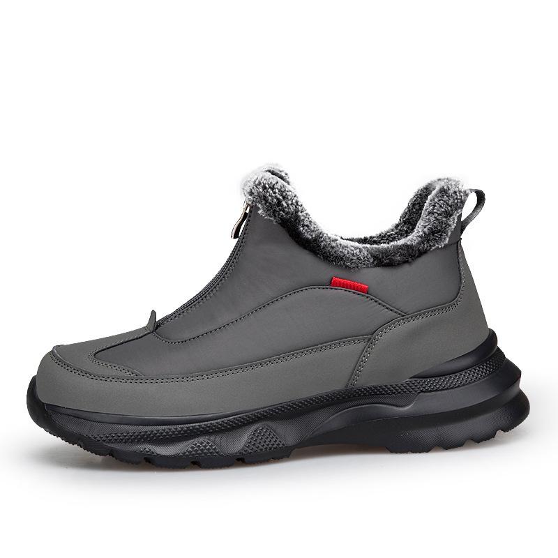 

Snow boots winter new convenient zipper cotton shoes female mother warm high-top walking shoes outdoor men s velvet casual shoes 45
