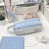 Star Print Stationery Storage Bag Canvas Pen Purse Y2K Polka Dot Pencil Bag  For Teenagers