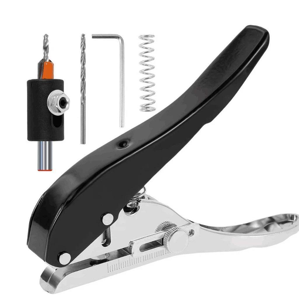 Edge Banding and Cap Puncher for Wood, Paper, and PVC - Single Round Hole, Flat, and Angled Puncher