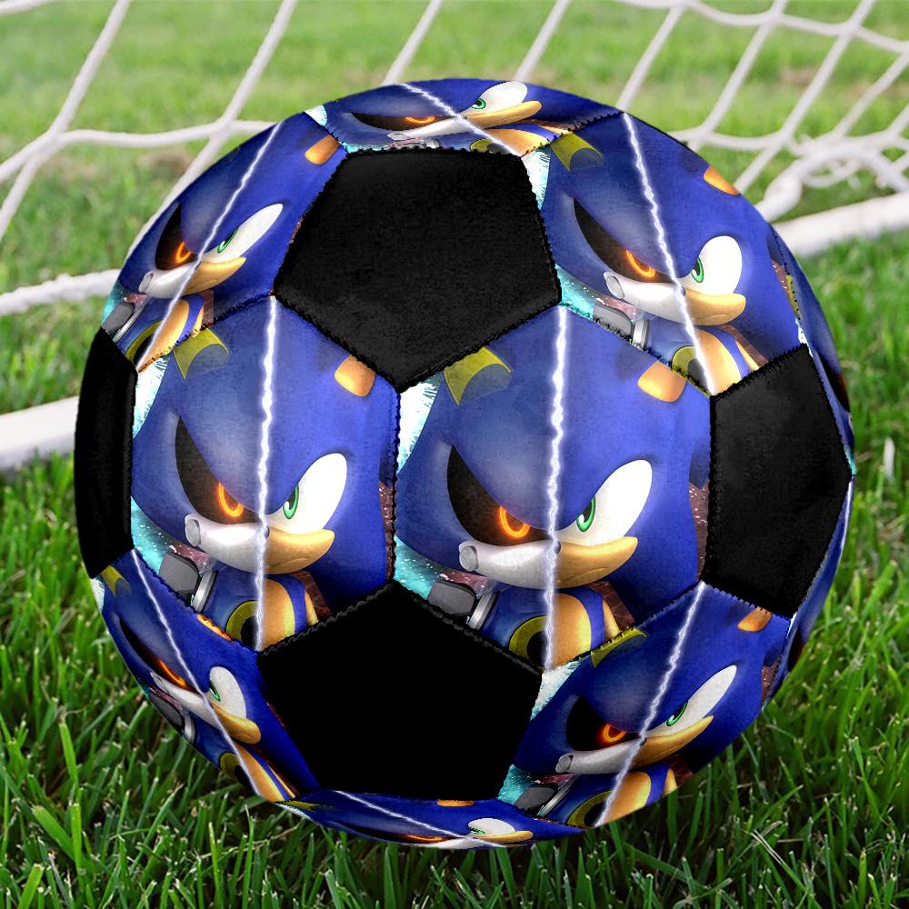 Sonic Rainbow Soccer Ball Colorful All Ages Machine Stitched PVC Competition Ready Durable High-Bounce.SIZE5