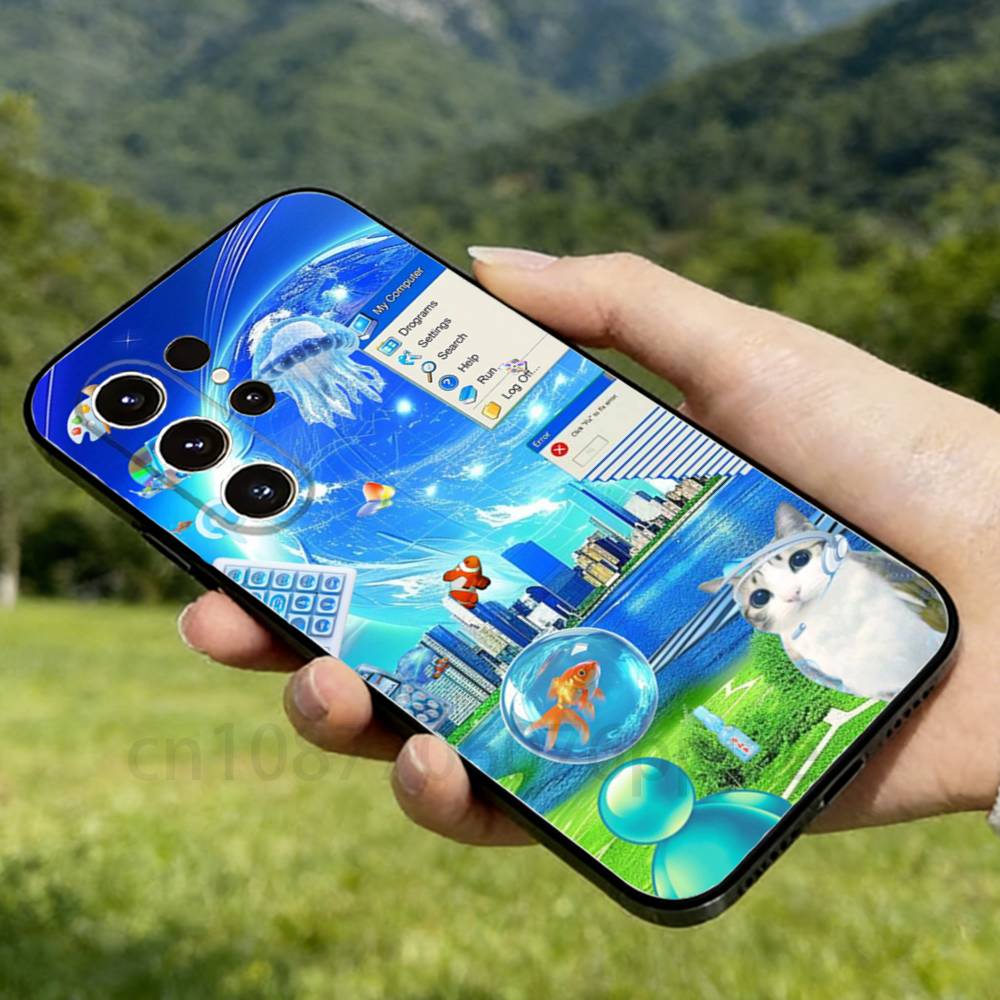

Frutiger Aero Арт Чехол для телефона Для Samsung Galaxy A53,51,72,73,31,30,42 Мягкий Силиконовый Черный Чехол 15 Samsung A42 5G