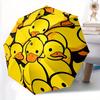 1pc Ducklings Rubber Automatic Open/Close Umbrella with Windproof, Functional Design, 8-Rib Sturdy Canopy