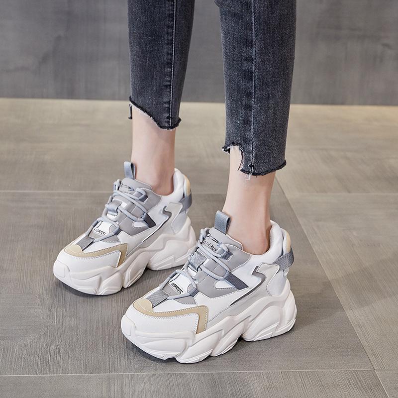 Dad Shoes Ins Inner Height Increase Spring New Breathable Thick-soled Leisure Sports Small Trendy Shoes