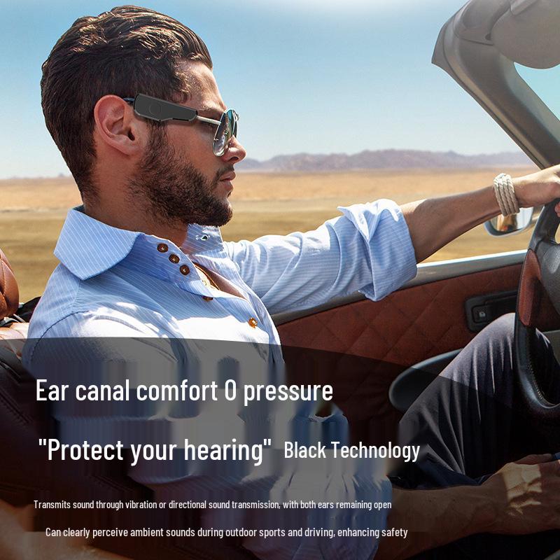 Clip-On Bluetooth Glasses Headset: Long Battery Life, Touch Controls, Flexible Fit
