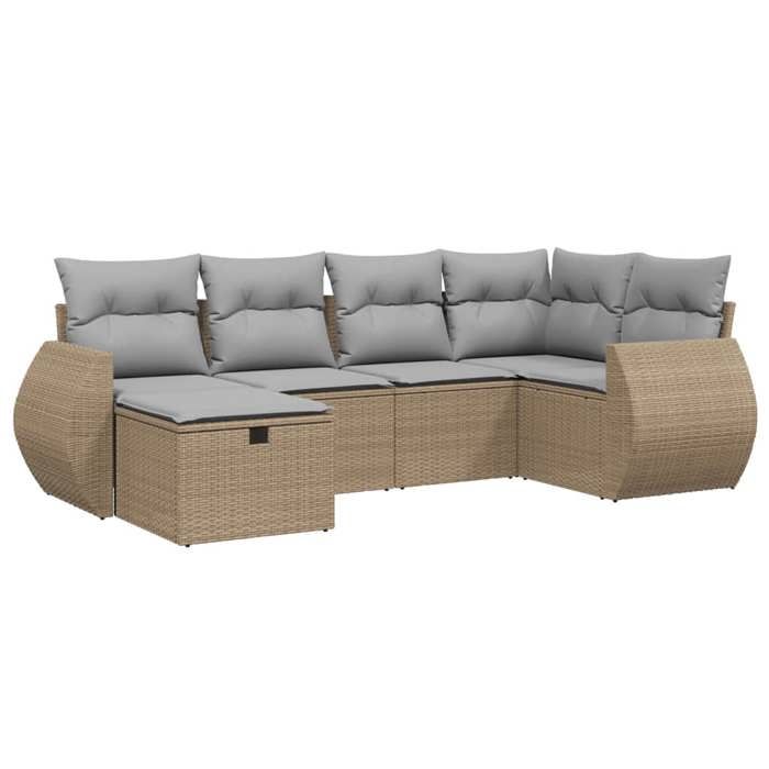 VidaXL Garden Lounge Set with Cushions 6 Pcs, Patio Sofas, Patio Furniture Set, Outdoor Furniture, Mix 3264105