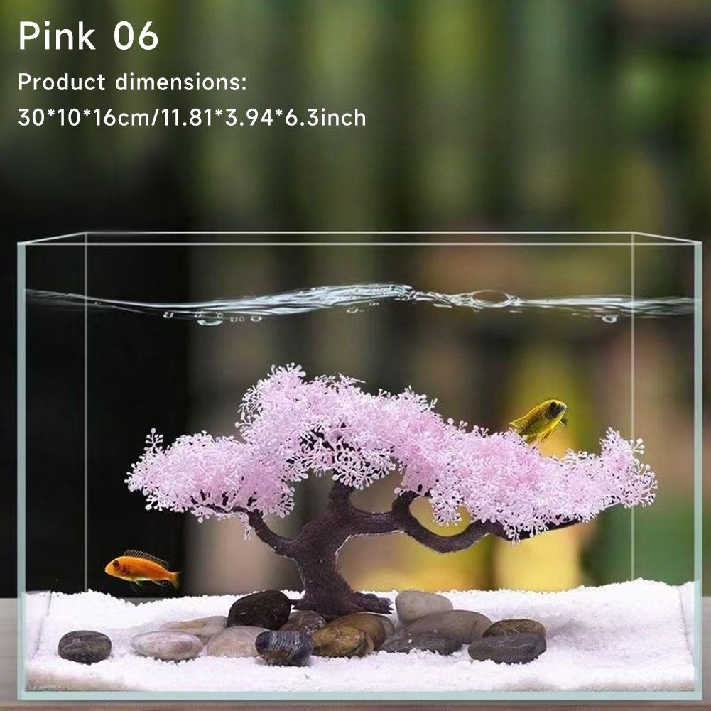 1Pc Realistic Sakura Aquarium Fish Tank Decoration Creative Beautiful Aquarium Ornament Fish Tank Decor Office Decor