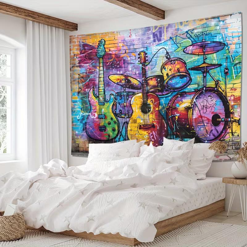 2D European Palace Garden Plaza Tapestry Seville Spain Landmark Wall Decor Cloth for Home & Bedroom