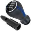 Citroen C2 Gear Shift Knob BLACK LEATHER + BLUE THREAD 5 SPEED + Adapter / Gear Shift Knob Lever Adapter 2 Pcs. SET