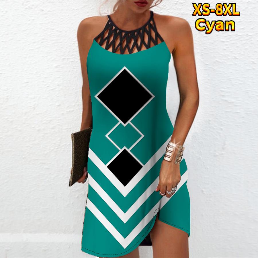 Летнее модное сексуальное платье без рукавов — фото 4