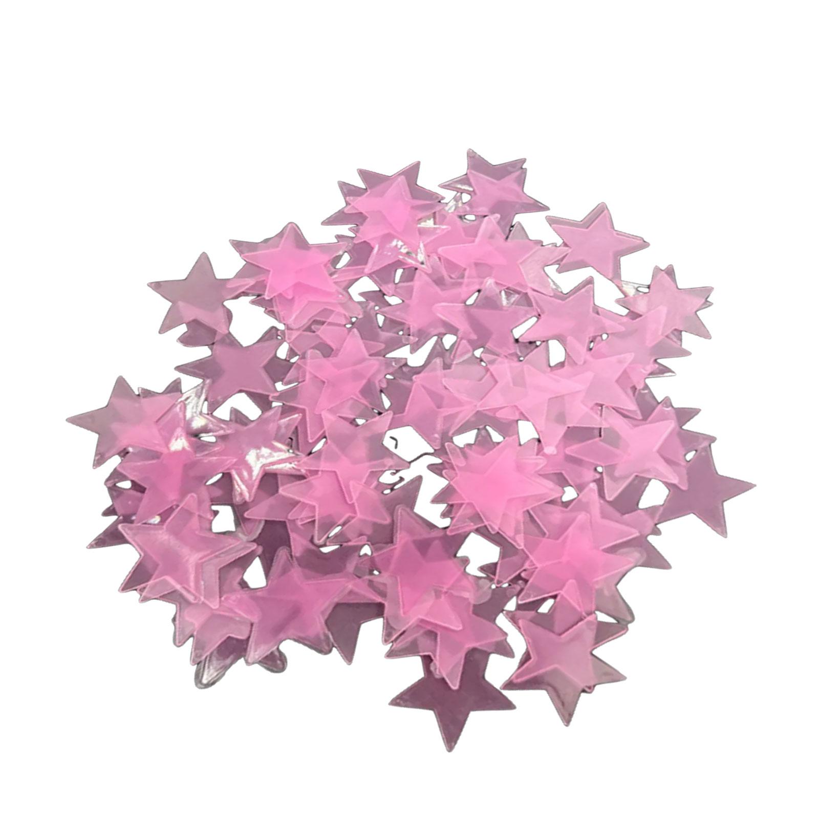 

100 шт. Яскрава флуоресцентна зірка, що світиться в темряві, 3D пластикові наклейки на стіну для дитячої спальні, прикраса стелі, розмір 3 см 4