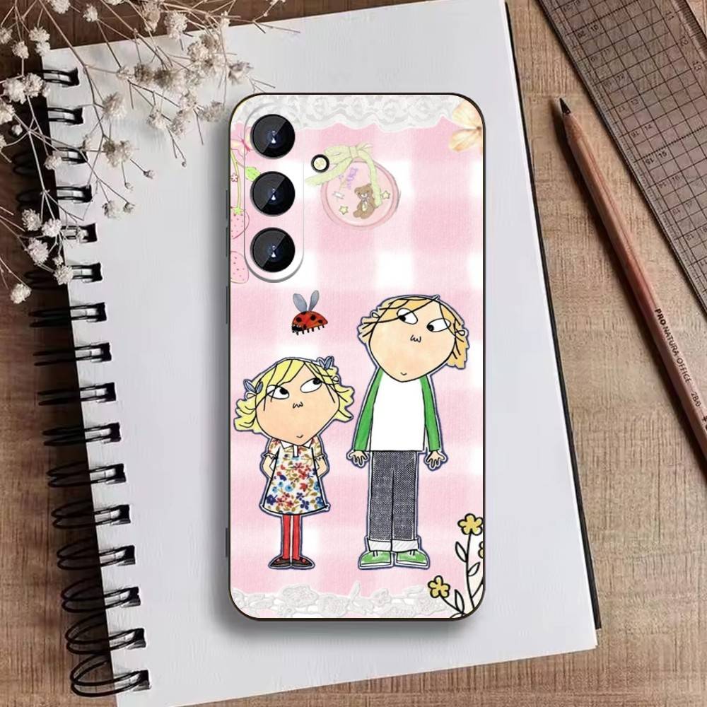 

F-Charlie and Lola Cartoon Phone Case For Samsung Galaxy A73,21,22,32,71,53,52,51,80,5G Soft Black Cover Samsung a22 4g