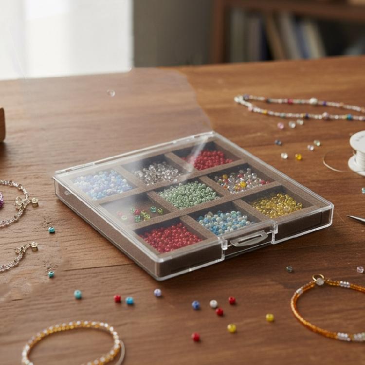 Travel Jewelry Organizers 9 Section Felt Plastic Tray Scratch Prevention Designs Bead Storage For Craft