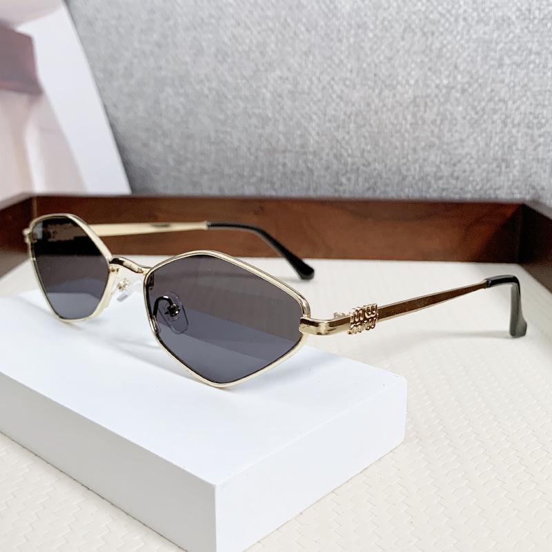 Fashionable Diamond Metal Sunglasses New Simple And Personalized Trendy Beach Sunglasses 98109