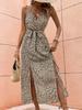 2024 Women's Sexy Leopard Print Backless Tie-Up Dress