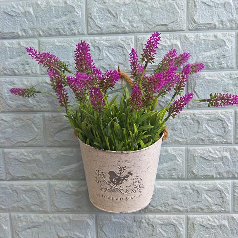 Vintage Wrought Iron Wall-Mounted Flower Pot and Hanging Basket