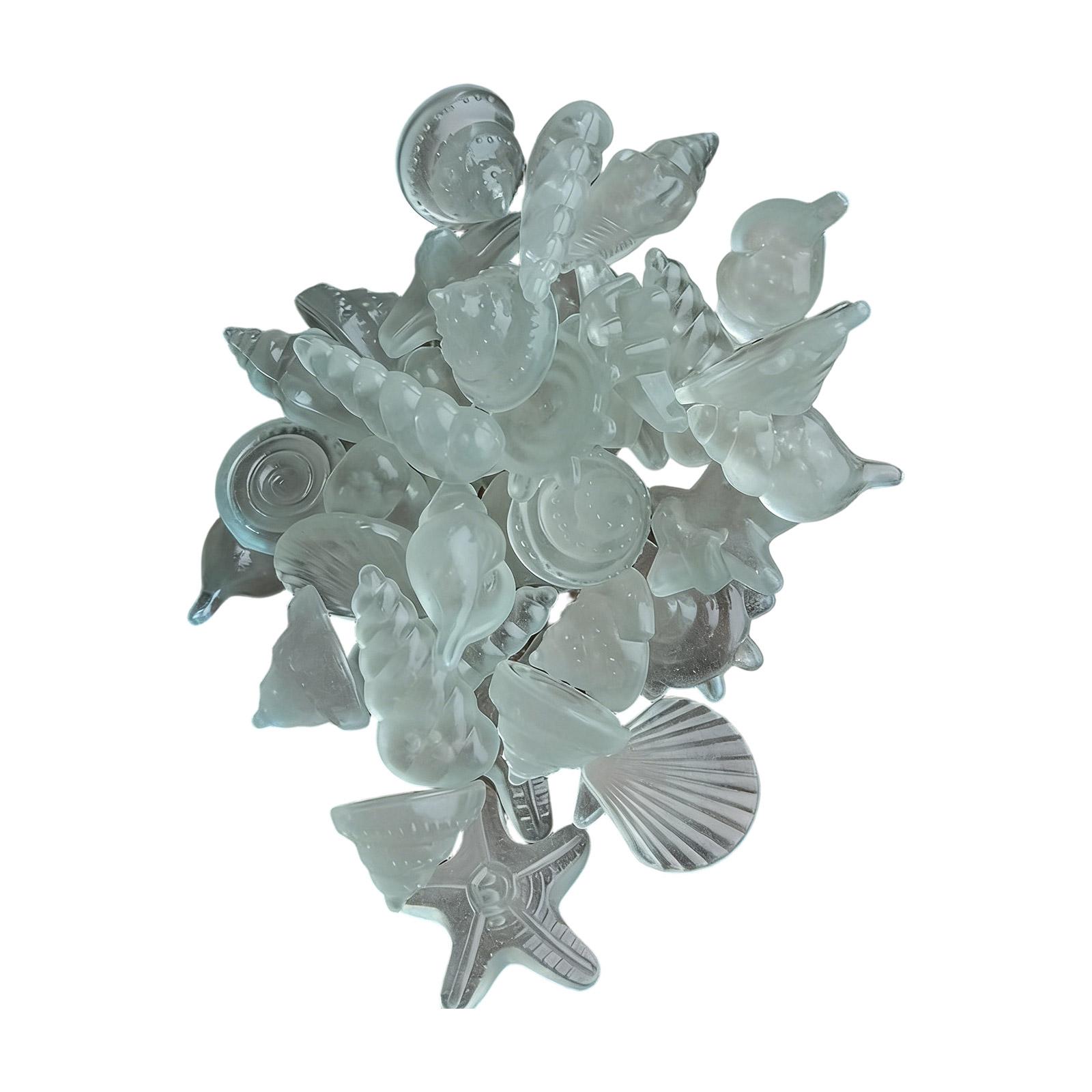 

100pcs Glow in the Dark Ocean Sea Shell Resin Aquarium Decorations Random Styles for Fish Tank Landscape and Aquatic Terrariums One Size білий