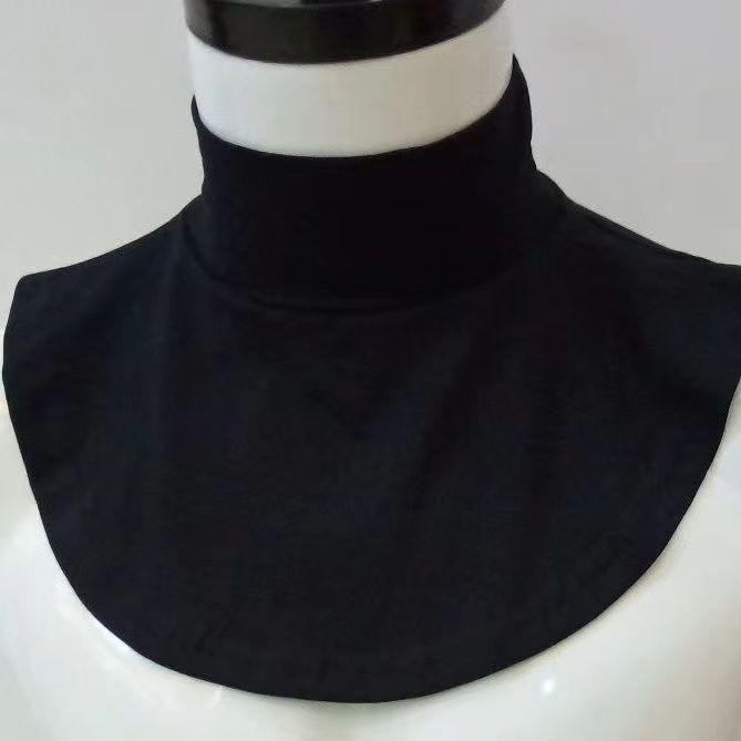 Korean Style Women's Cotton Turtleneck False Collar for Casual Layering - Autumn/Winter/Spring