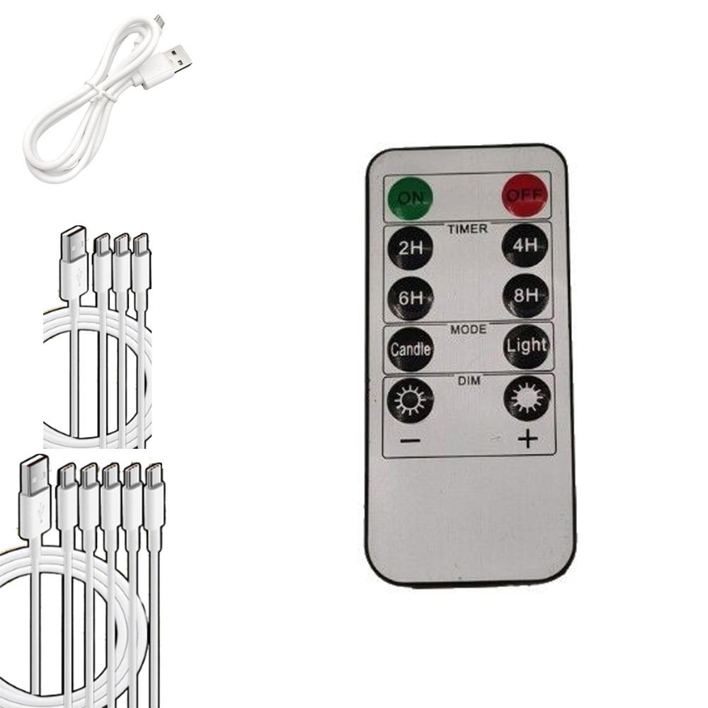 

Realistic Flickering Electronic Candles Rechargeable Atmosphere Night Lamp Restaurant Lighting чорний