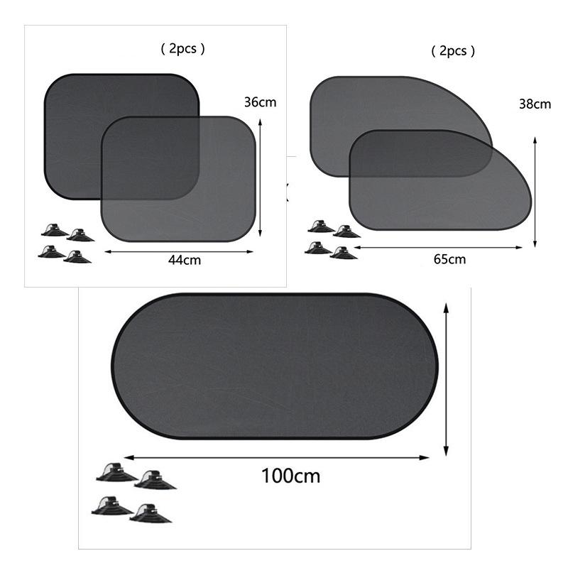 1-5PCS Car Window Sunshade Cover Sun UV Protection Auto Front Rear Black Window Curtain Side Glass Mesh Sunshades Accessories