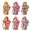 Beaded Keychain Macaron Color Beads Sparkling Mobile Phone Chain Bag Hanger with Transparent Colorful Pendants Anti-Lost Charm Accessories
