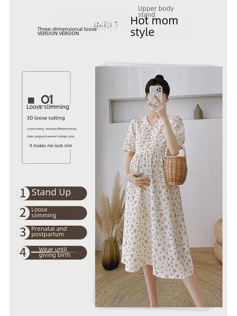 Rochie midi de vară, cu mâneci scurte, ocazională, care sfidează vârsta