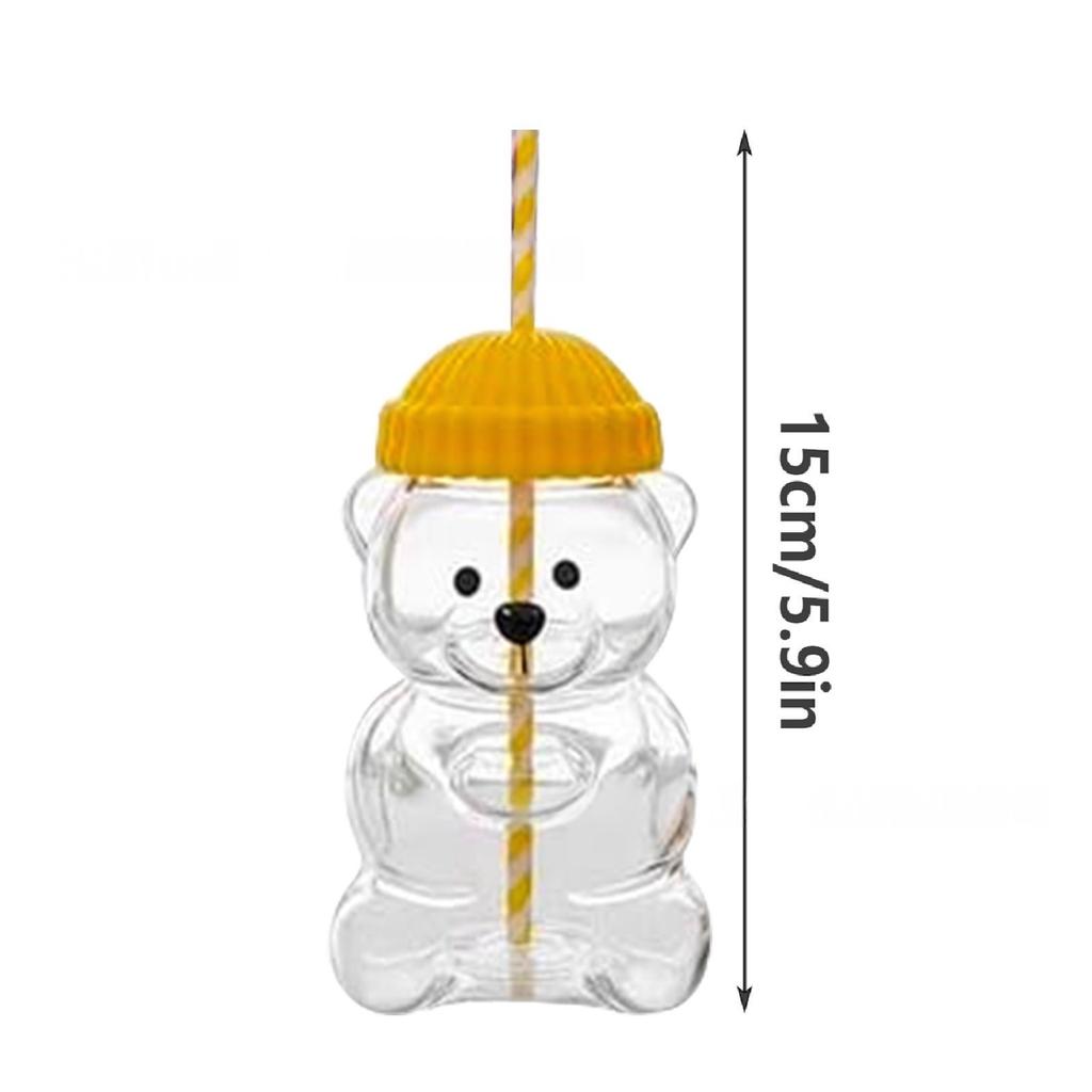 Kreative Bärenbechergläser mit Strohhalm & Deckeln Klarglasbecher für Starbucks Kaffeetassen Milchgetränk Wasserbecher für Weihnachtsgeschenke