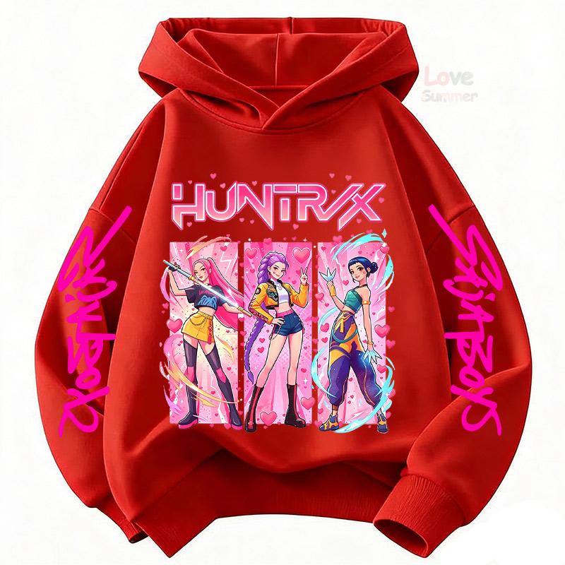 Huntrx KPop Devil Hunter Girls Group Cartoon Children hoodie girls teen Spring Autumn New Style 4 to14 y