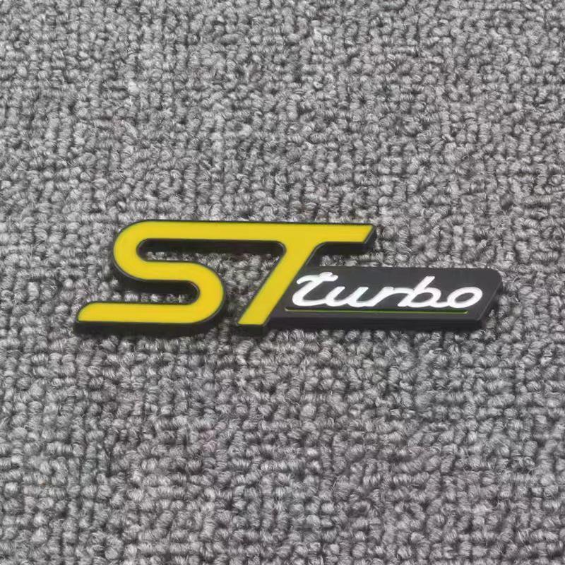 3D Metal STLine STTurbo Logo Emblem Decal Front Grill Fender Side Badge Sticker for  Kuga Fiesta Mondeo and Other Automobile Brands