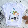 Unisexs Butterfly Tree Print Harajuku TShirt Round Neck Top Short Sleeve Casual Summer Tee ShirtDrop Ship