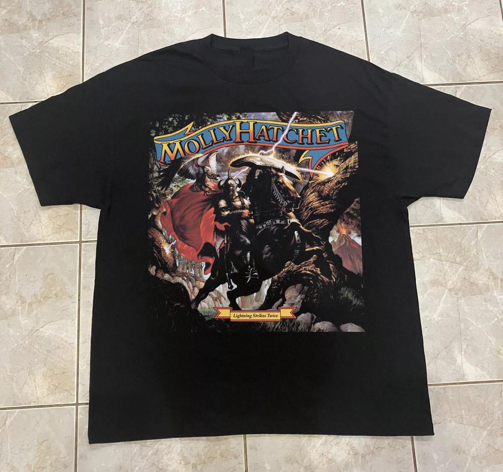 MOLLY HATCHET LIGHTNING STRIKES TWICE T Shirt Full Size S-5XL Unisex T-Shirt XL