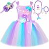 Šaty Princezny Mořské Panny pro Dívky Pastelské Květiny Narozeninová Oslava Tutu Šaty Halloweenský Kostým Malé Mořské Víly pro Děti Oblečení