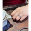 Adjustable Open Ring Men Women Sterling Geometric Wave Vintage Boho