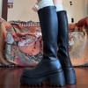 Platform Thick Bottom Women High Boot Fashion Slip On Shoes Autumn Winter Height Increase Women's Knight Booties