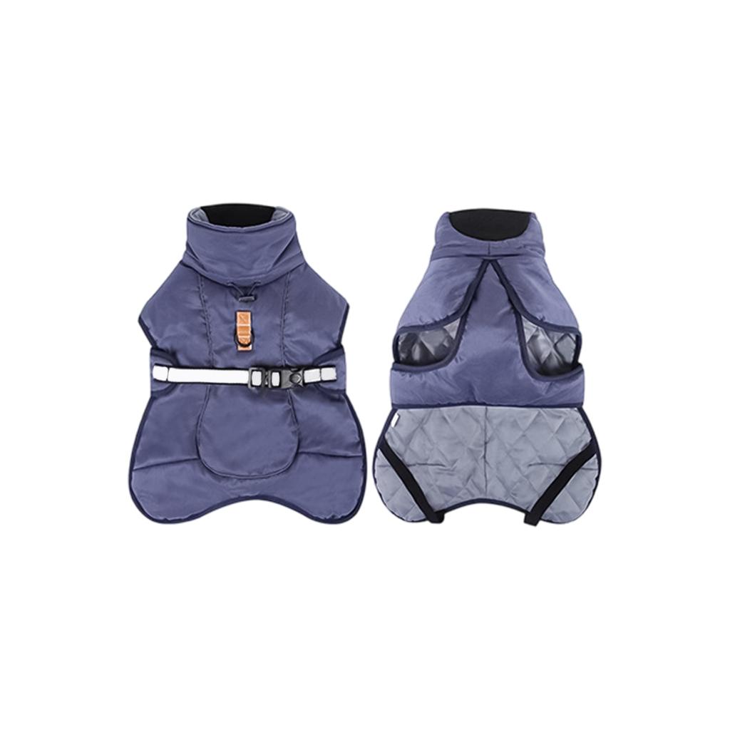 Winter Thickened Warm Dog Jacket For Large Breeds – Windproof Pet Coat With Reflective Strip & Adjustable Fit