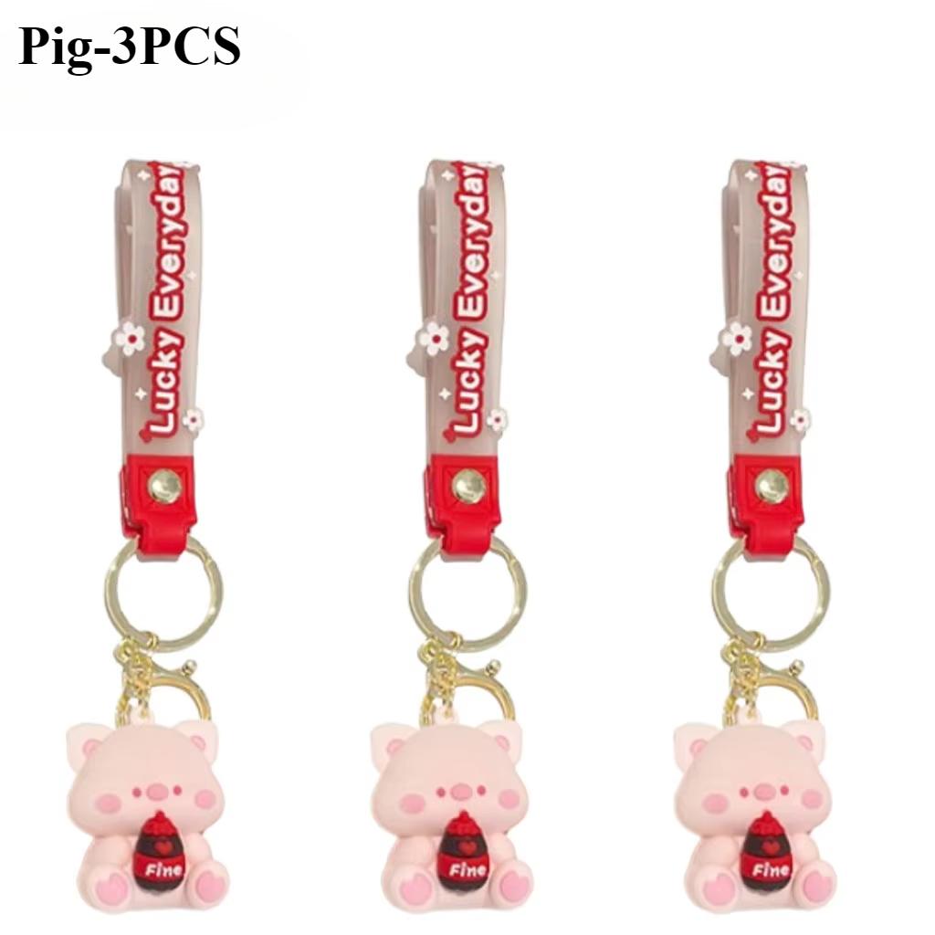 1-20PCS Luck Drinks Keychain  Pvc Doll Key Chain Cartoon Bag Pendant  Soft Plastic Doll Car Key Chain Bag Pendant Small Gift