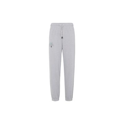 Cartoon Letter Print Lace-Up High Weight Cotton Knit Training Pants Women Pants Gray 1379831-011