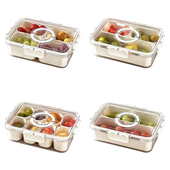 Food Storage Box with Lid And Handle Transparent Snack Organizer Moisture-proof Kitchen Container for Nuts Candies Biscuits Dried Fruits