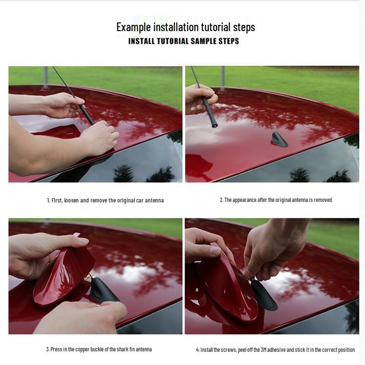 Antenă Auto Aripă de Rechin cu Semnal Radio, Modificare Aripă Coadă Acoperiș Adezivă, Nu Este Necesară Găurirea